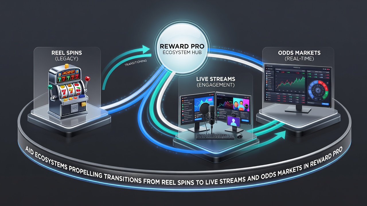 Illustration of reward program pathways connecting mobile slots, live video streams, and betting odds interfaces