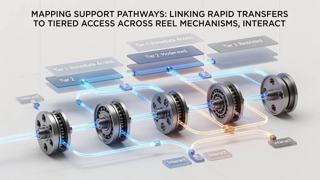 Diagram depicting support workflow connecting instant transfers to tier upgrades across mobile gaming categories including reels, boards, streams, and event markets