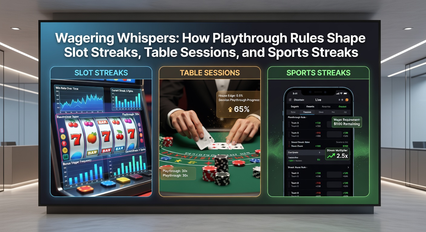 Graph depicting playthrough progress curves across slots, tables, and sports betting streaks