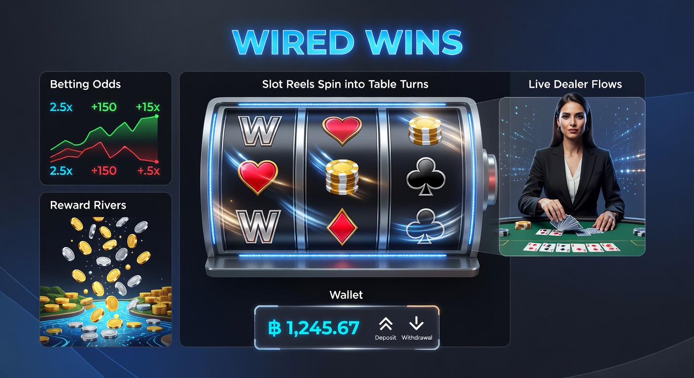 Illustration of reward pathways connecting slot machines, live tables, sportsbooks, and VIP escalators in a digital network